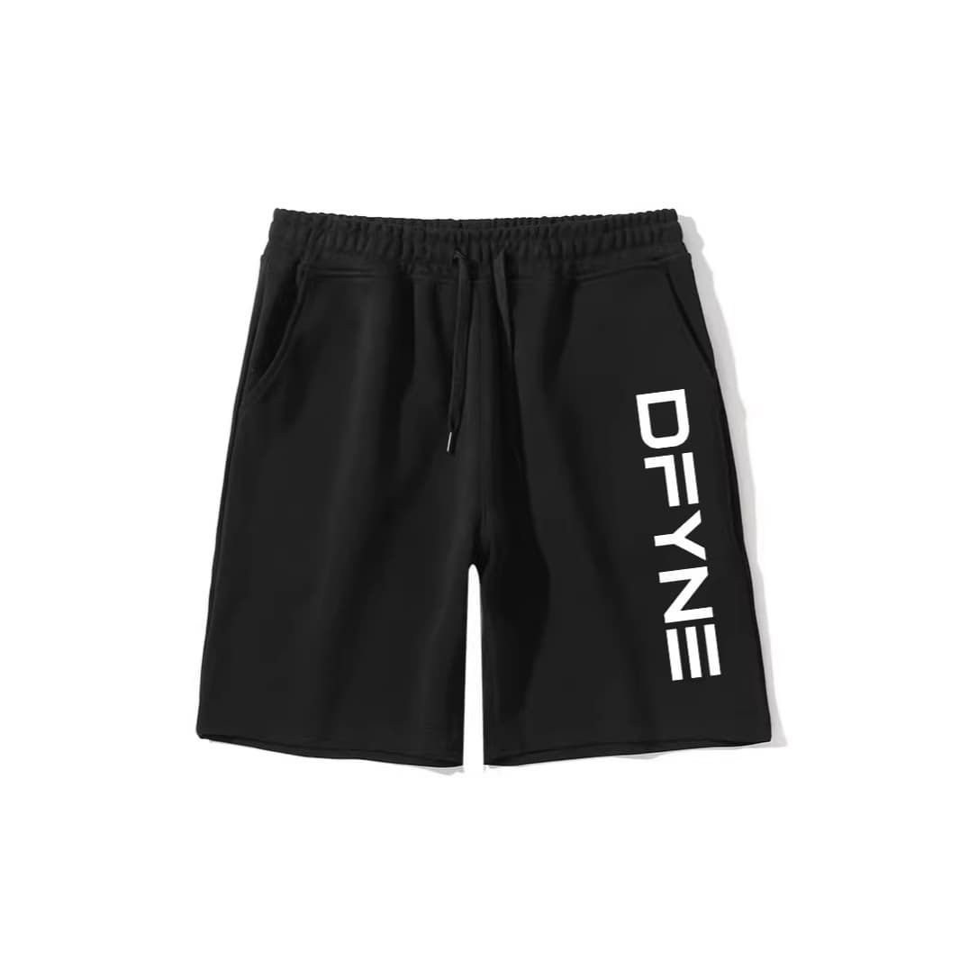 DFYNE Summer Men's Shorts Letter Print Casual Loose Five-Point Cotton Shorts Plus Size Sports Shorts for Men