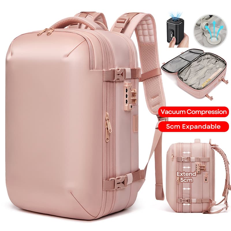 Vacuum Compression Backpack for Women, Large Capacity Travel Bag, Budget Airline Carry-On Backpack, Business Laptop Backpack, Men's Double-Shoulder Backpack
