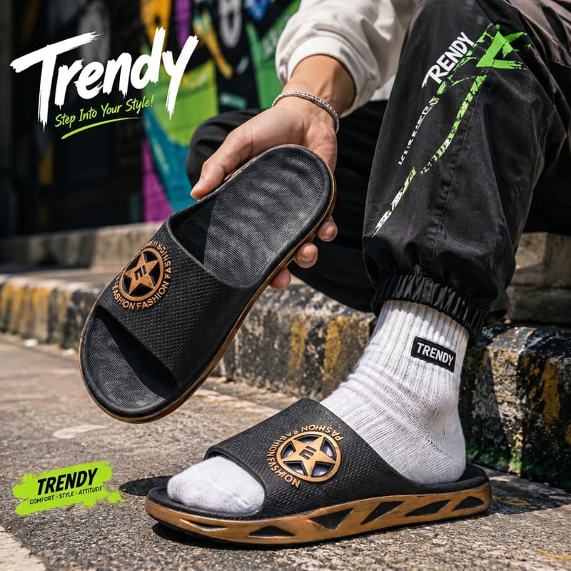 Export Order Spring New Sports Men's Slippers, Supermarket Hotel Men's Shoes Outdoor Anti-Slip Men's Cool Slippers Factory Wholesale