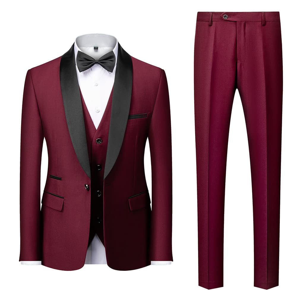 New Groomsmen Men Wedding Suits Shawl Lapel Groom Tuxedos
