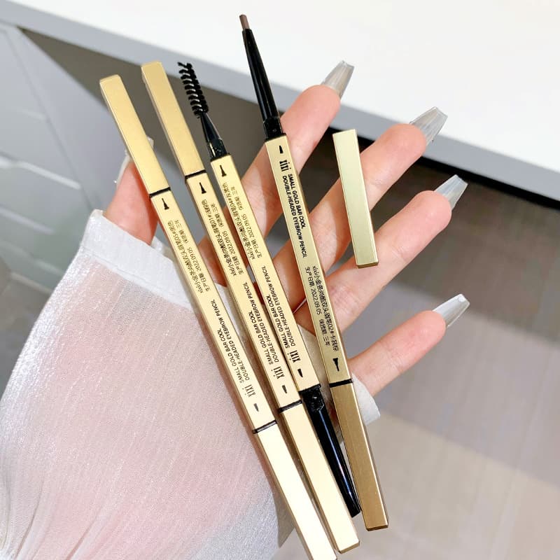 Domestic Makeup XIXI Little Gold Chopsticks Dual-End Eyebrow Pencil Women Beginners Students Fade-resistant Rotating Triangular Eyebrow Pencil