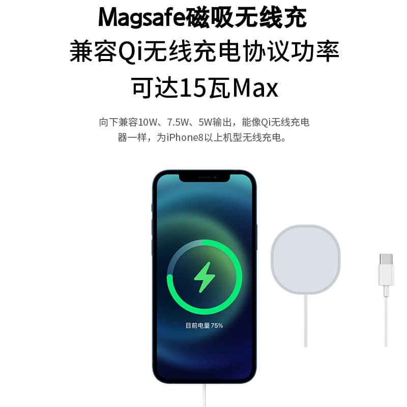 The New Magsafe Wireless Charging Is Suitable for Apple Mobile Phones Iphone14/15 Medium and High-End 15W Magnetic Charger