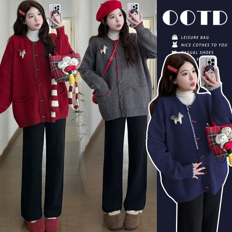 Maternity Winter Coat Thick Warm Korean Style Poncho Design Maternity Sweater Coat