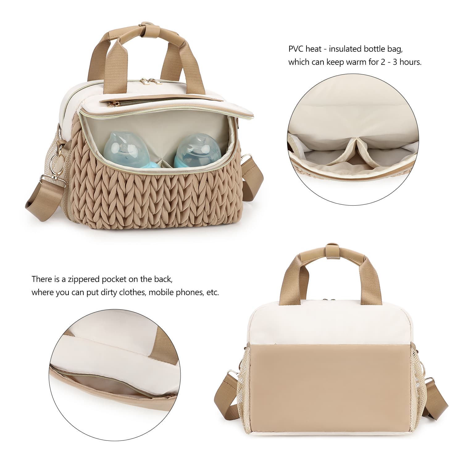 New Quilted Mommy Bag Stroller Bag Outing Handbag Crossbody Hospital Bag Large Capacity Multifunctional Maternity Baby Bag