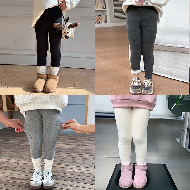 [Added Velvet] Children's Leggings Girls' Soft and Comfortable Wool Pull-Up Stretch 350g Cat Velvet Small Foot Pants