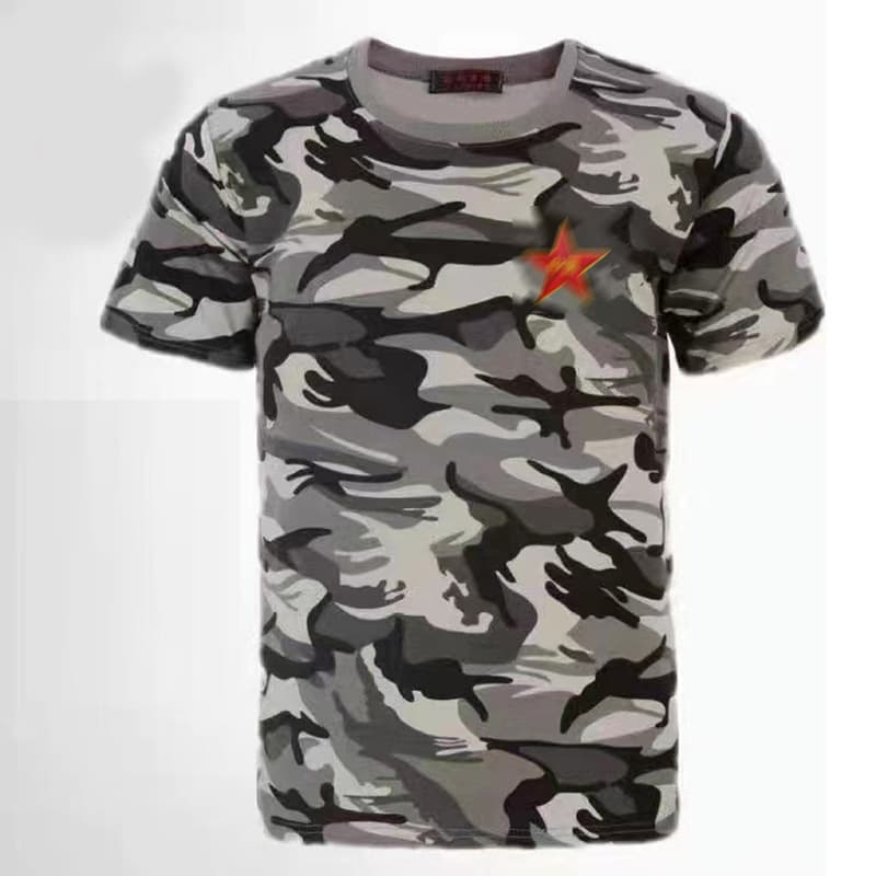 New Summer Camo Short Sleeve Men's Breathable Workwear Fashion Round Neck Quick-Dry T-Shirt