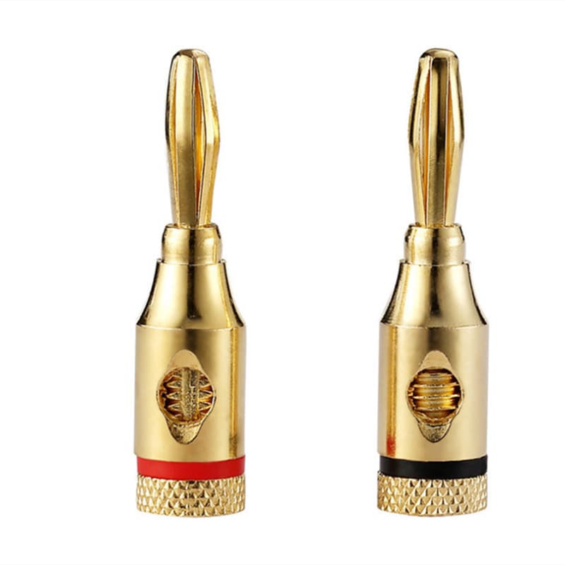 Gold-plated 4MM plug banana connector, Peavey gold-plated banana plug, audio connector, socket speaker, speaker wire terminal