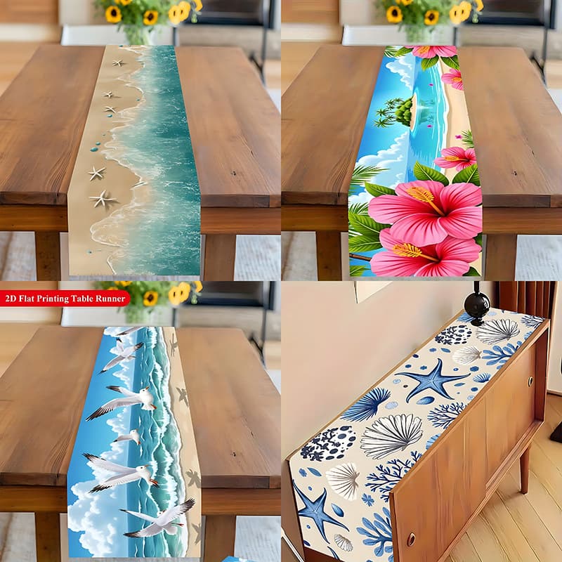 Cotton Linen Table Runner American Style Floral Print Table Cloth Cover for Coffee Table Manufacturer JIT Dropshipping