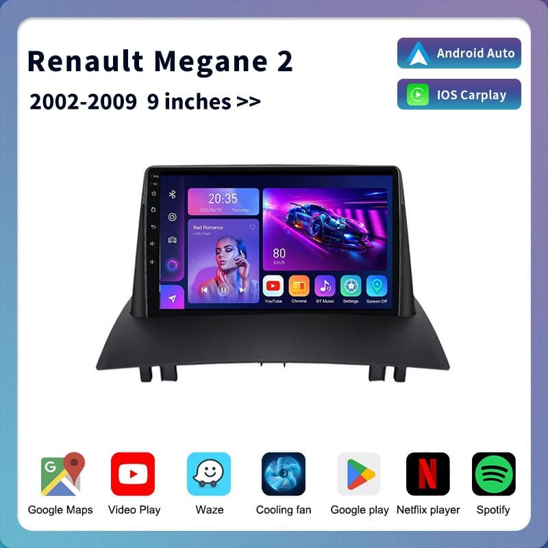 Suitable for Renault Megane2 Large-Screen Smart Navigation System Car Video GPS