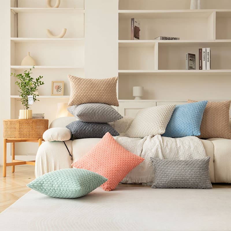 Classic short stripe corduroy pillow covers, in stock for home living room sofa and car seat backrest cushions