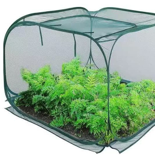 Factory Direct Hot Sale Dark Green Foldable Portable Plant Cover with Zipper Door Bird Netting Butterfly Cage