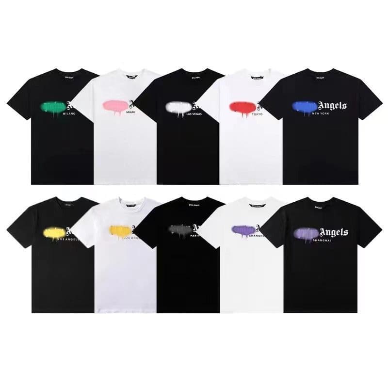Palm Angels Love Dissolving Heart Graffiti Letter Men's and Women's T-Shirt Loose Round Neck Short Sleeve Summer