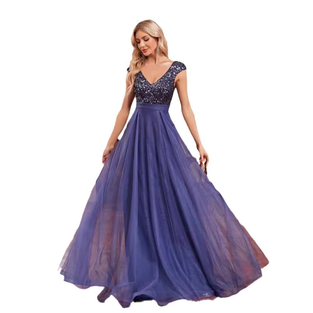 AliExpress eBay Evening Gown 2026 New Double-Shoulder Sexy Long Dress Model Elegant Slim Fit Women's Dress