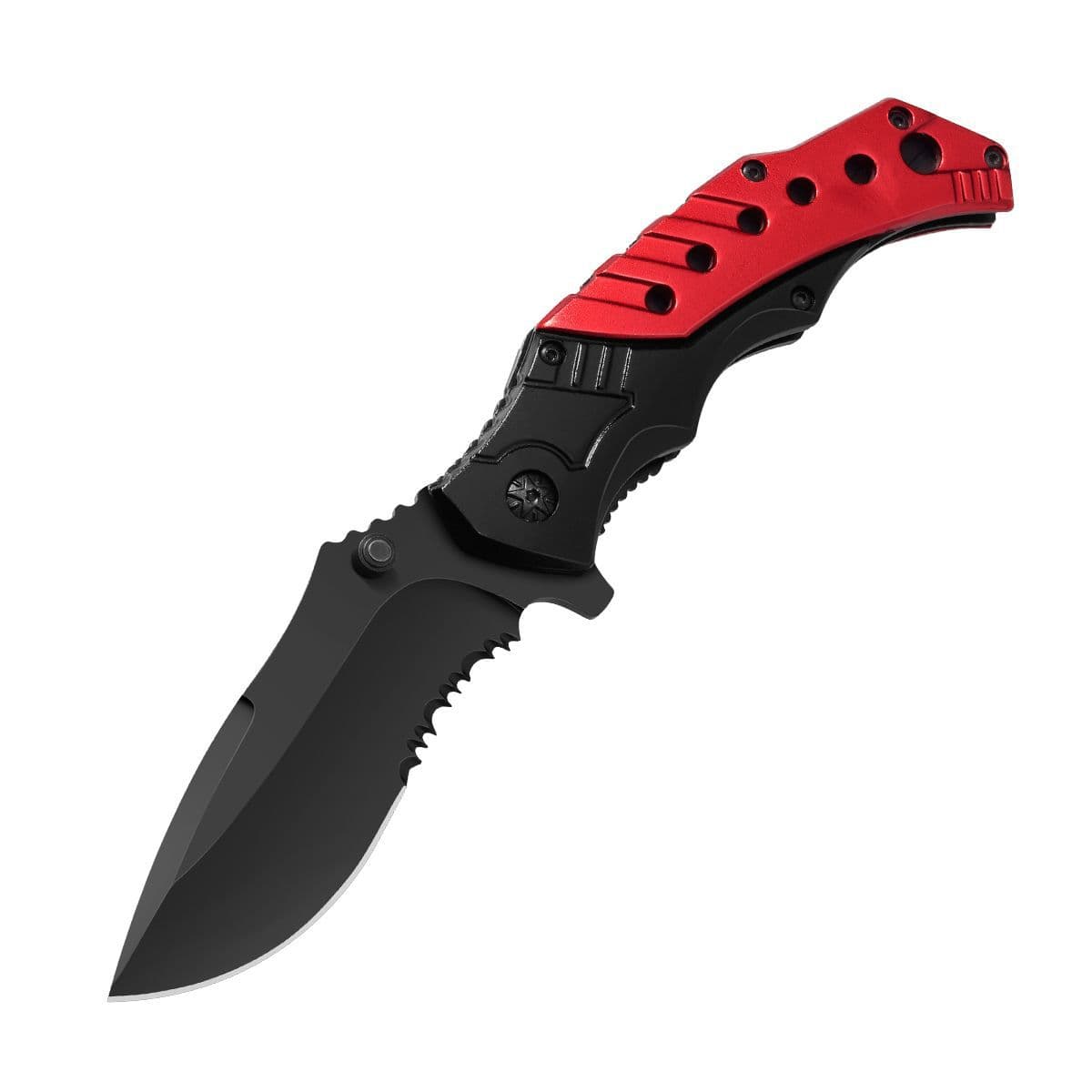 Custom serrated blade outdoor folding knife EDC multi-functional tactical self-defense folding knife stainless steel knife