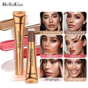 HelloKiss Multi-Function Makeup Pen, Liquid Blush Highlighter Pearlescent Contour Stick, Natural Brightening Makeup Pen