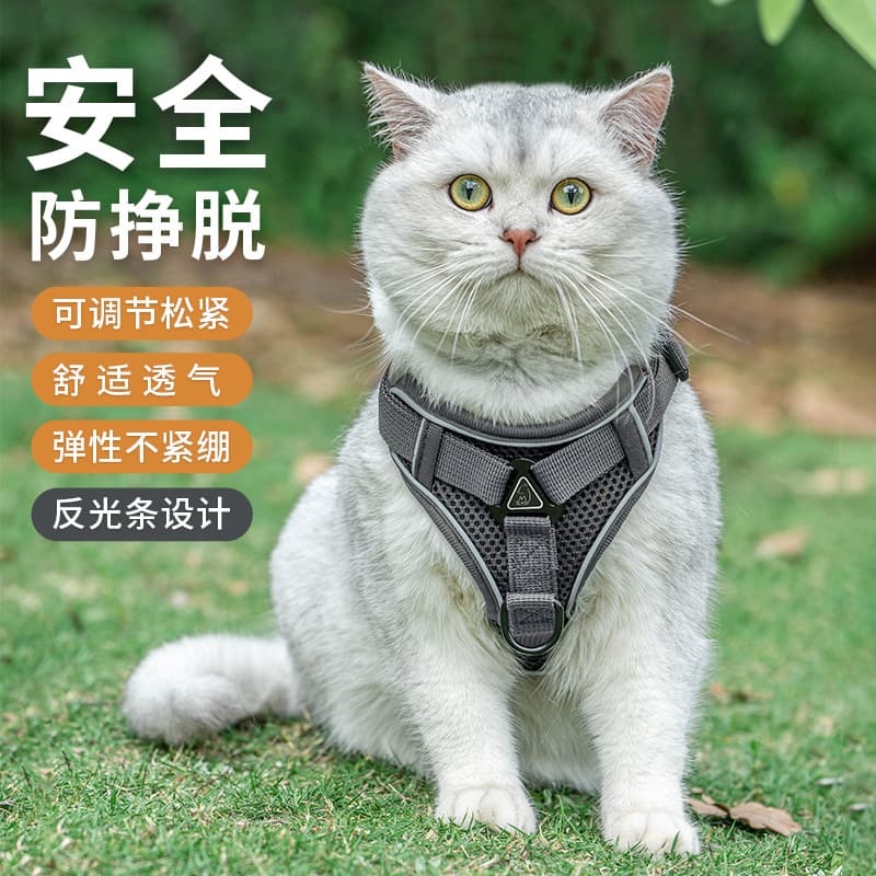 Viral Cat Leash Vedal-Style Outdoor Anti-Escape Free Walking Cat Rope Automatic Retractable Strap Cat Chain