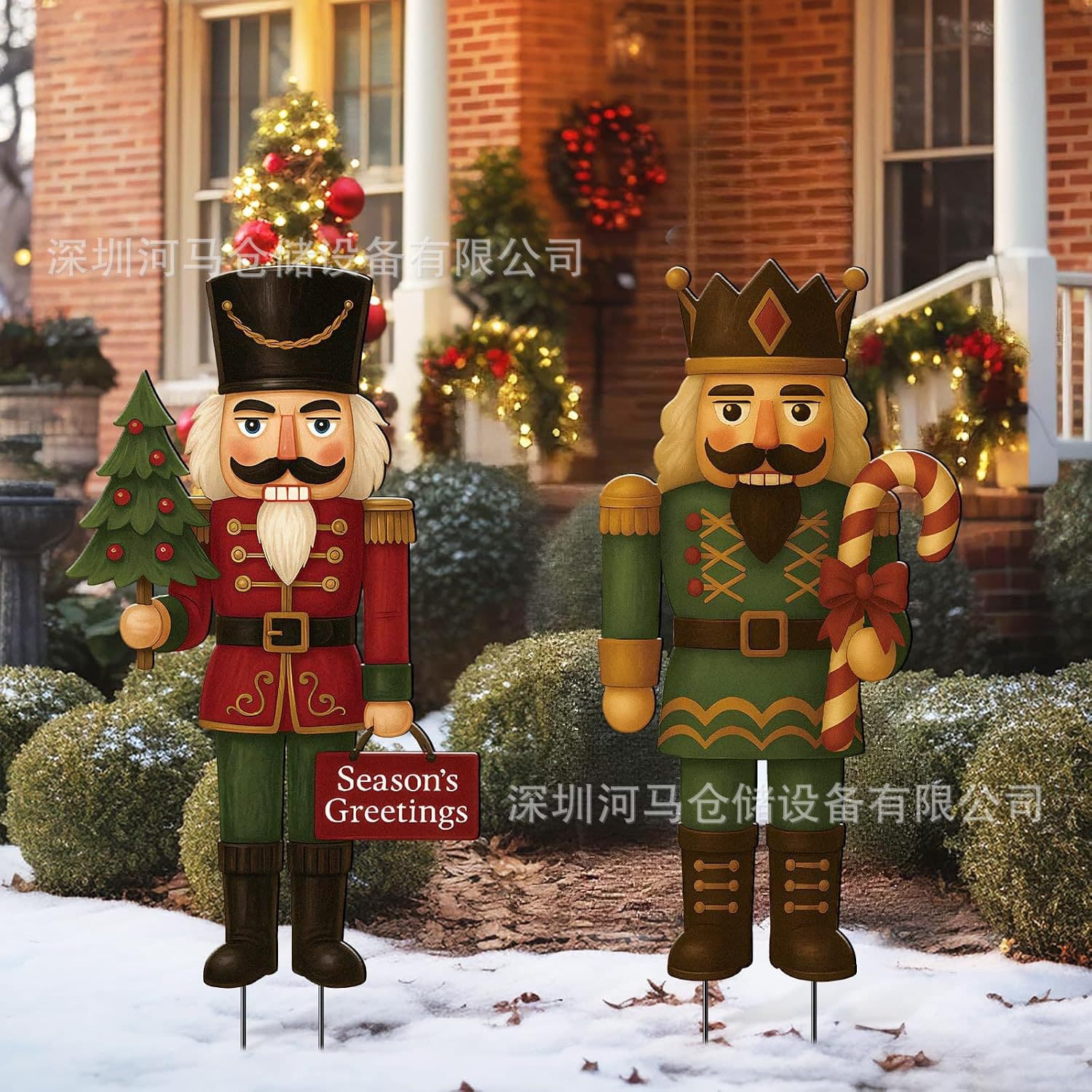 Cross-border Christmas Yard Ground Insert Sign PP Hollow Board Valentine's Day Lawn Decoration Sign Plastic Panel