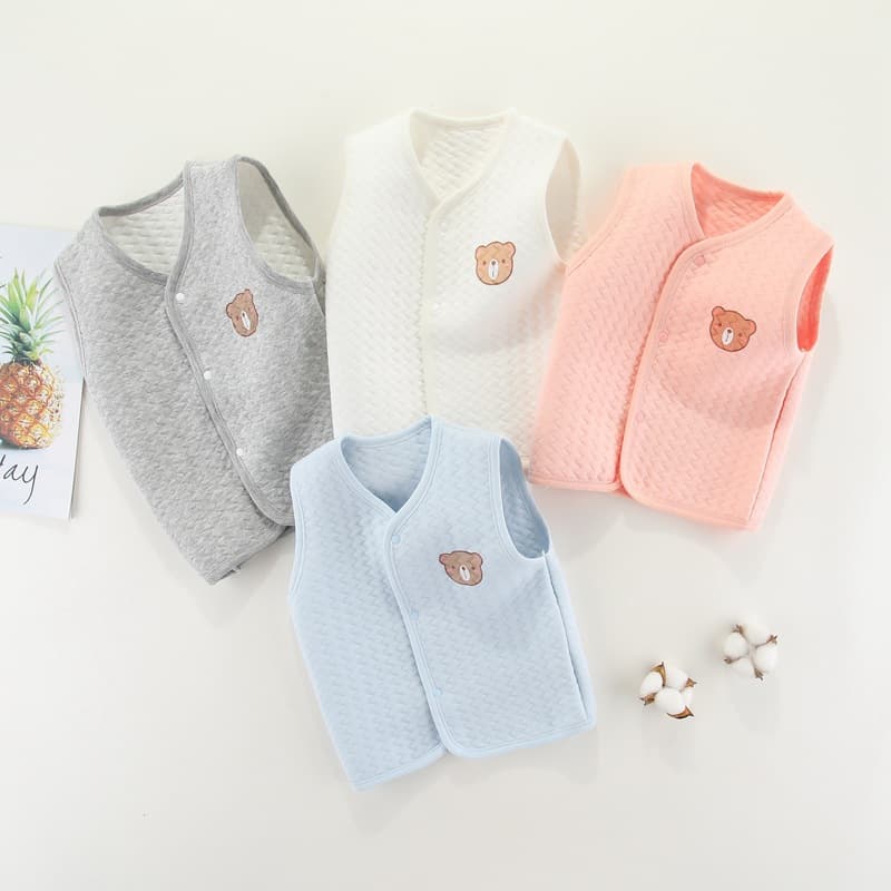 Children's Cotton Vest Autumn Winter Baby Thickened Girl Cardigan Boy Cardigan Warm Vest Baby Vest Spring Summer