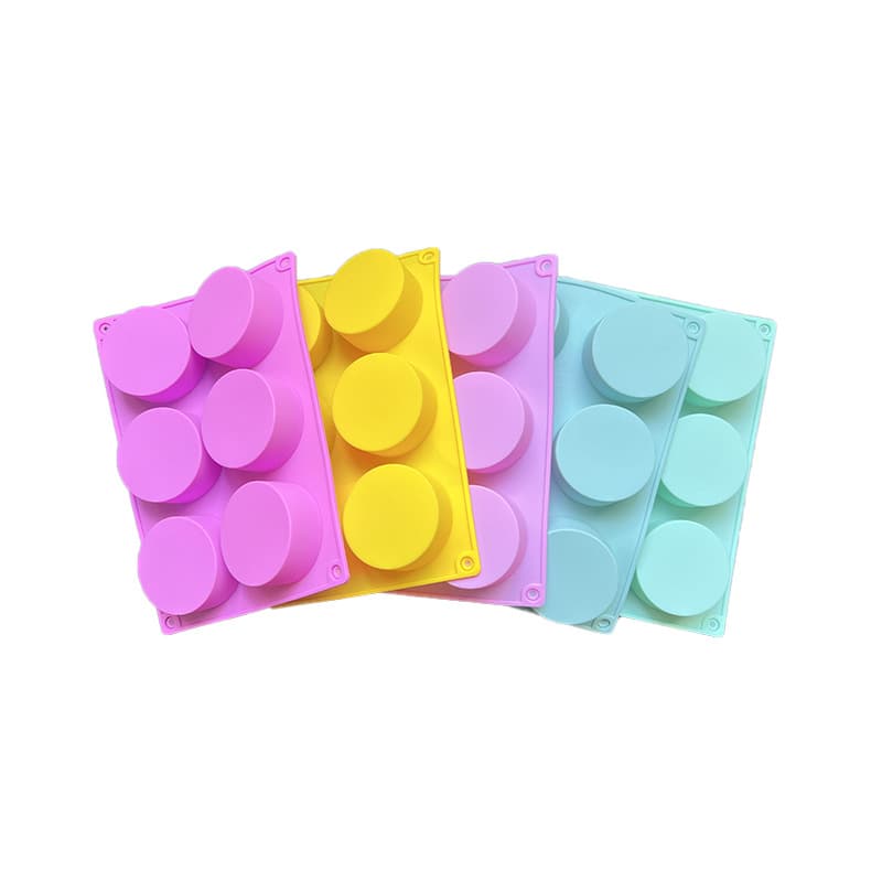 in stock 6 even small cylindrical silicone mold handmade soap mold 6 cavity chocolate cake mousse mold