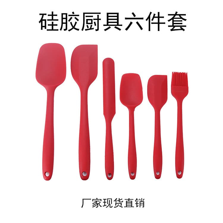 6-Piece Silicone Kitchen Utensil Set with Spatulas, Oil Brushes, and Barbecue Tools, Complete Silicone Kitchenware
