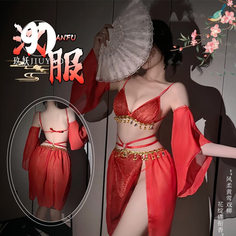 Sexy Lingerie Chinese Ancient Style Exotic Dunhuang Flying Dance Costume Hanfu Non-removable Sexy Tight