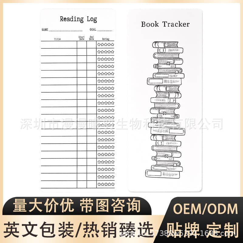 Cross-border Hot Products-Ready Stock-Book Tracking+Reading Log Reading Log+Book Tracker Bookmark