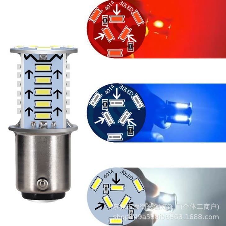 Motorcycle strobe brake lights 1157 3014 30SMD electric vehicle strobe brake lights, sequential brake lights, turn signals