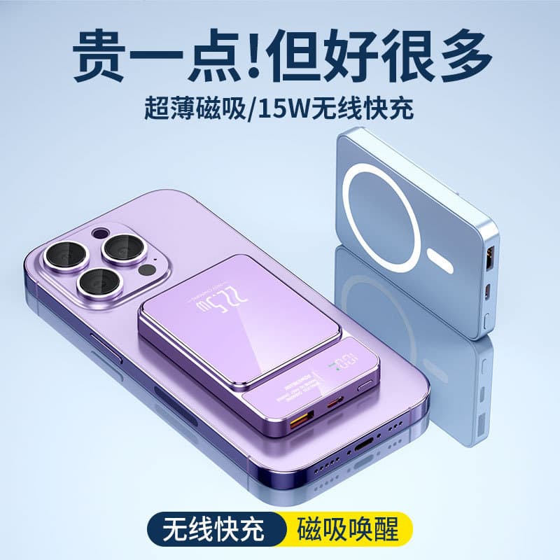 Cross-border MagSafe Magnetic Wireless Fast Charging Power Bank Ultra-Slim Portable Gift Power Bank 20000mAh