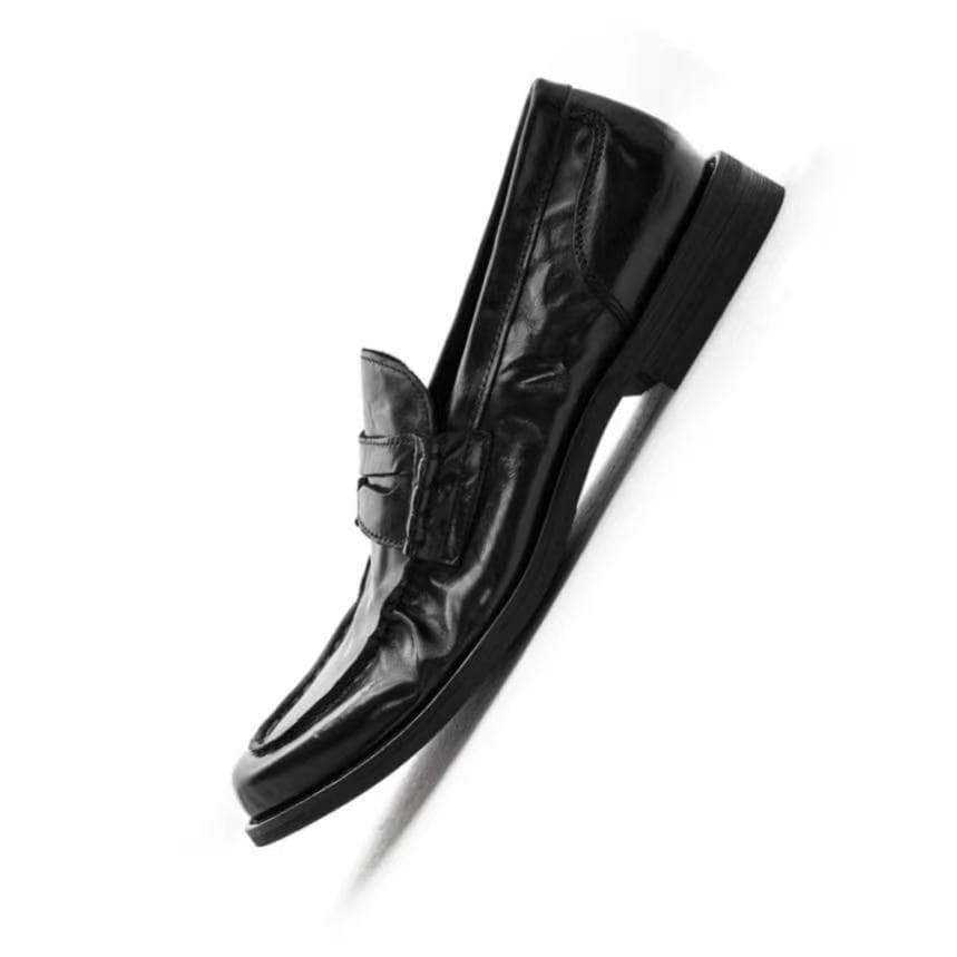 Factory direct sales, one-piece drop shipping, high-end washed cowhide slip-on men's shoes, 2025 new autumn breathable loafers