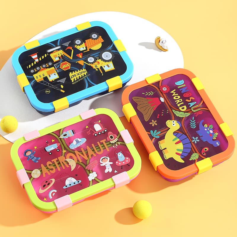 Cross-border 304 stainless steel cartoon lunch box sealed and insulated with soup bowl 3 compartments with rice lunch box portable lunch box