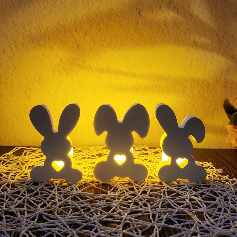 S1229 Three Rabbits Desktop Decoration Cement Plaster Mold DIY Silicone Mold