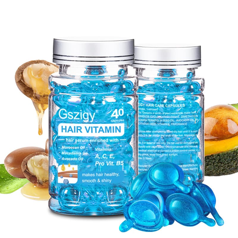 Cross-border popular hair care essential oil vitamin capsules Moroccan essential oil hair care blue capsules in English