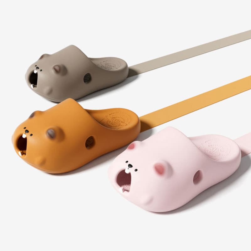 Bucktooth Groundhog Summer Slippers for Women 2025 New Thick Sole Heightening Home Anti-Slip Couple Closed-Toe Slippers for Men