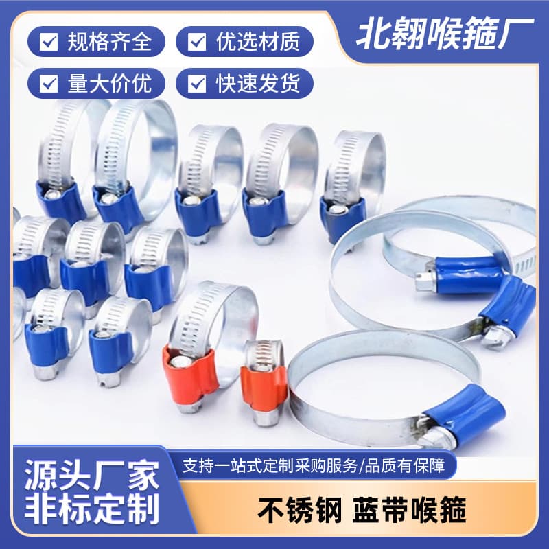 Blue ribbon hose hoop British iron galvanized strong clamp fastening water pipe hoop hose fixed buckle fixed buckle