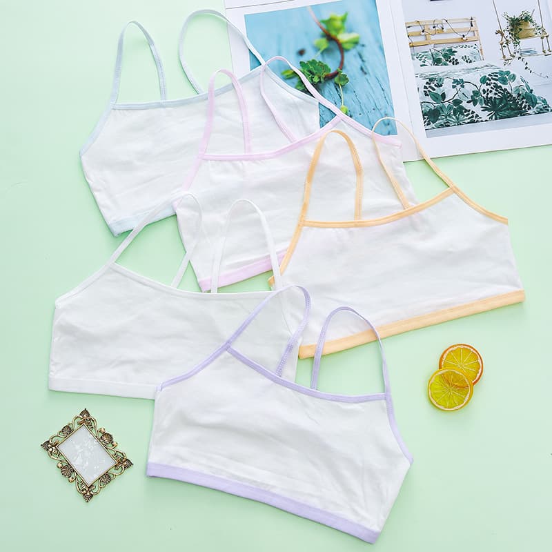Student Bra for Girls, Cotton Padded Vest Top, Thin Cotton Training Bra for Teens