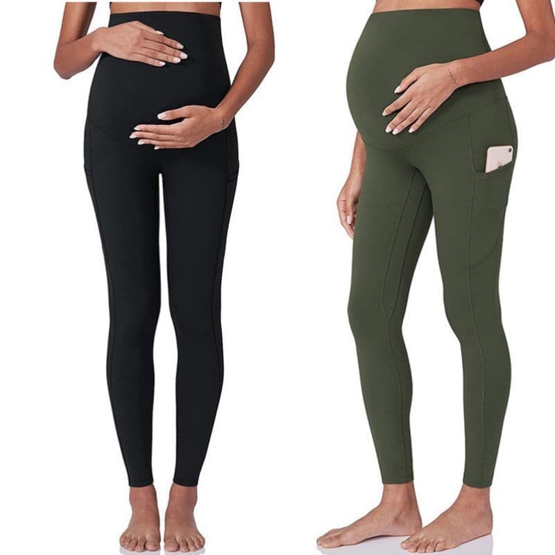 New Maternity Pocket Yoga Pants Cross-border Maternity Leggings Maternity Capri Pants