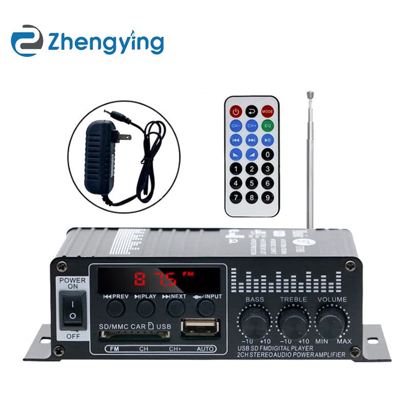 12V Mini Home Bluetooth Power Amplifier Board with USB FM Radio Car HiFi Small Power Amplifier