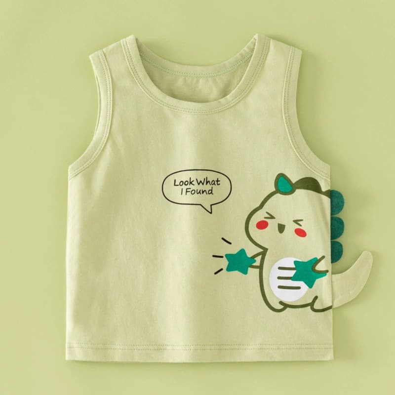 Baby Vest Base Layer Summer Pure Cotton Thin Children's Vest Sleeveless Boys Base Layer Summer Wear Cross-Border Exclusive