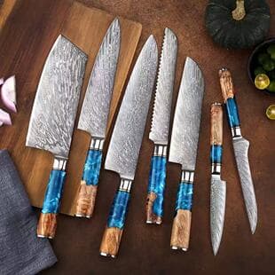 Chef Knife Damascus Steel Kitchen Knife Slicing Knife Professional Sashimi Knife Set
