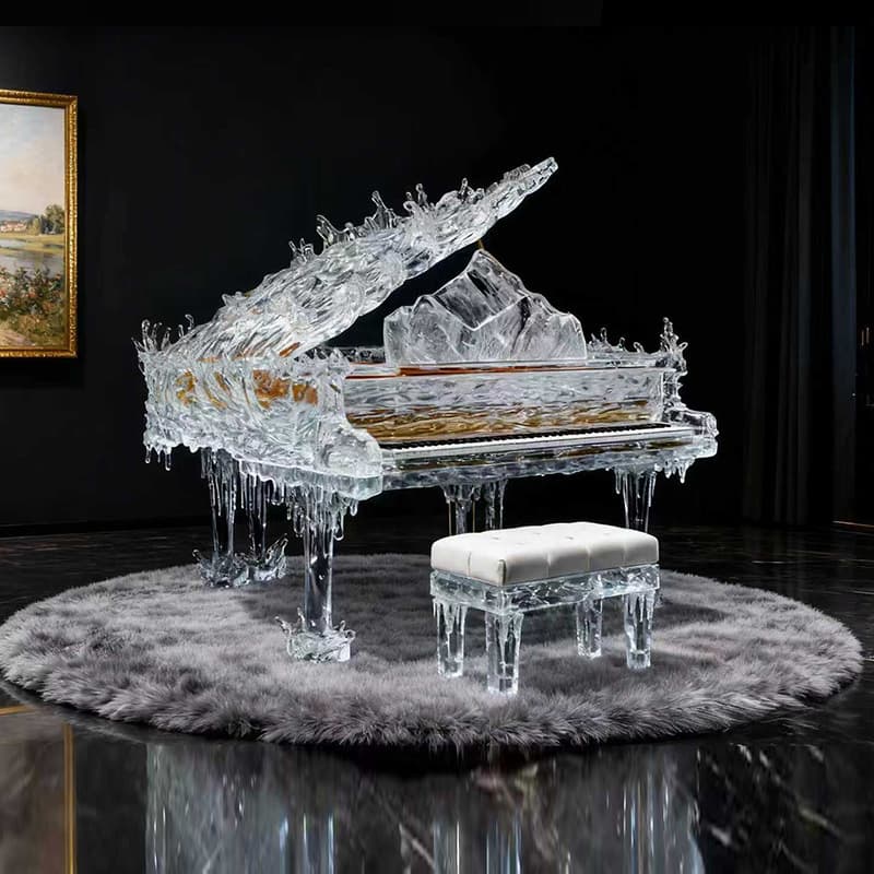 Nano Crystal Clear Grand Piano, Mountain Stream Model, Transparent Art Piano Luxury Decorative Instrument Source Factory