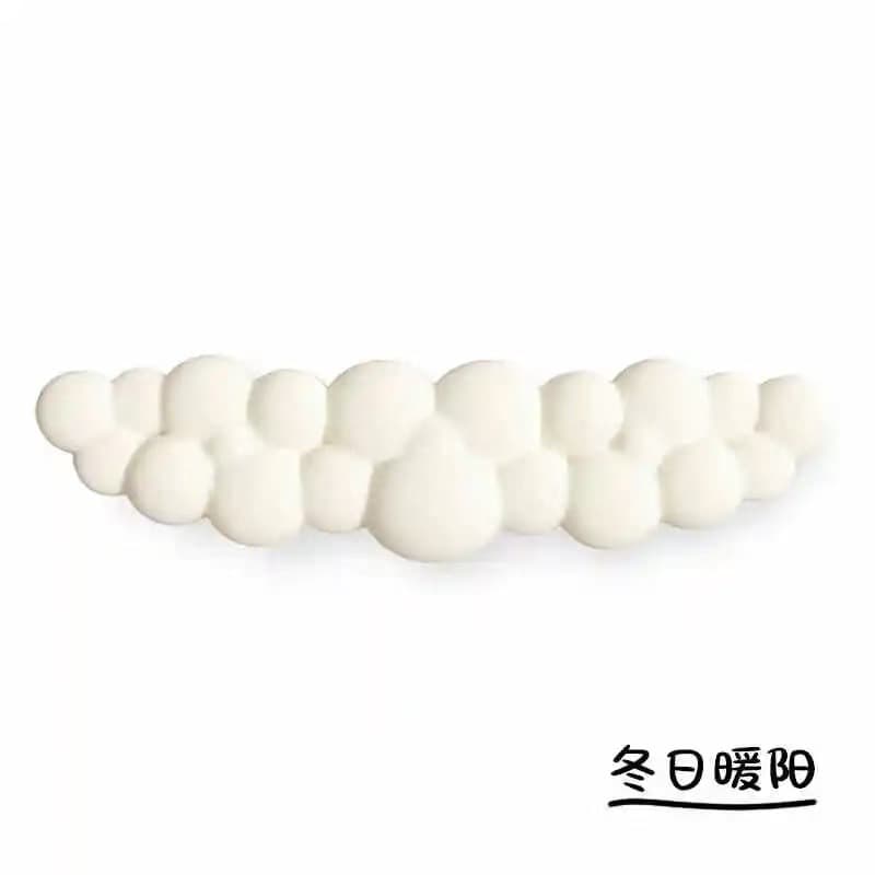 Cute Pink Foam Cloud Mouse Pad and Keyboard Wrist Rest Set for Men and Women Office Desk Accessories
