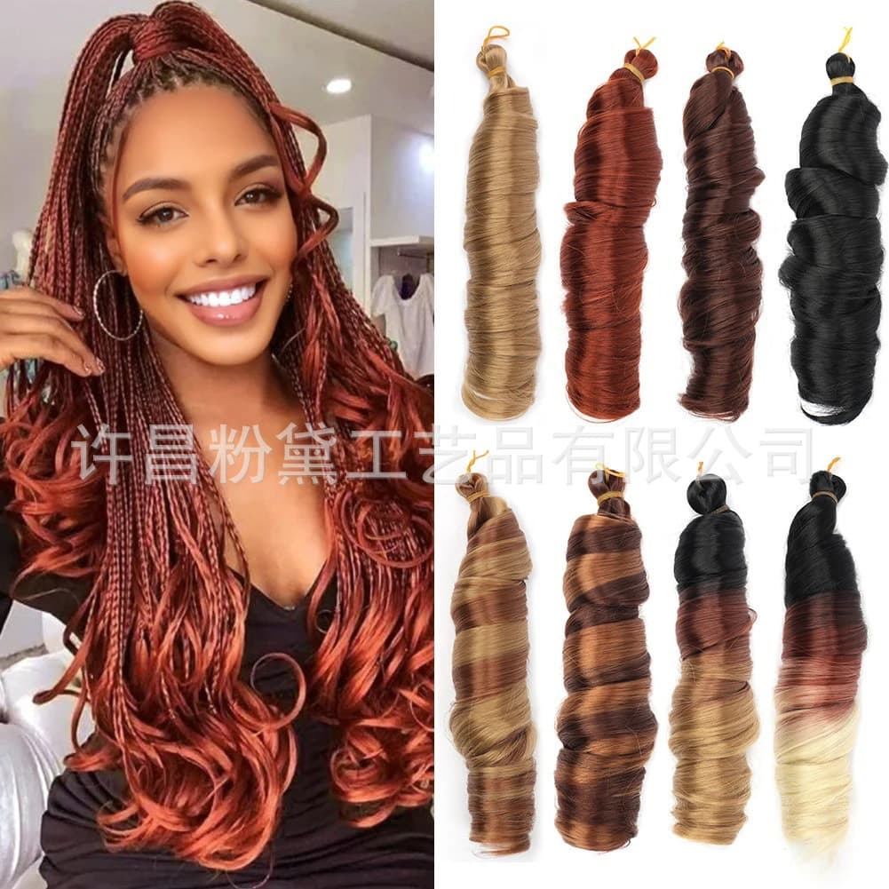African crochet hair barrel curly wig braid dirty 24inch braid hair French Curl long curly hair