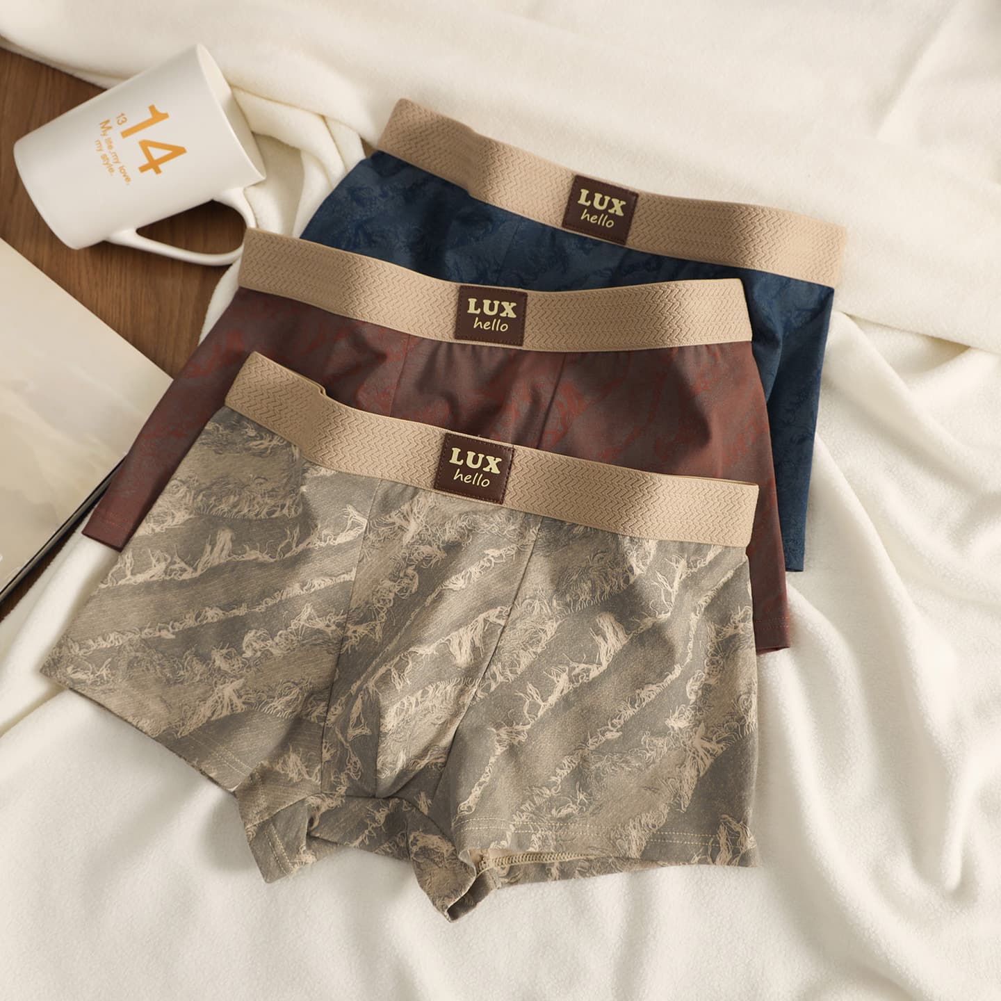 New Men's Cotton Underwear, Breathable Cotton Boxer Briefs, Mid-Rise Waist, Plus Size Men's Underwear, Drop Shipping