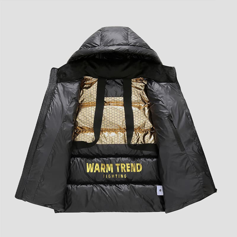 2023 Autumn/Winter New Black Gold Cotton Jacket Trendy Winter Cotton Coat for Young and Middle-Aged Men Plus Size Outerwear Men's Cotton Padded Jacket