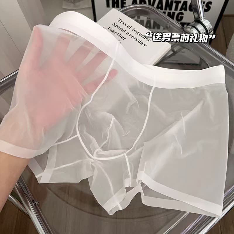 Premium 20D Ultra-Thin Transparent Seamless Ice Silk Sexy Men's Boxer Briefs Bestseller