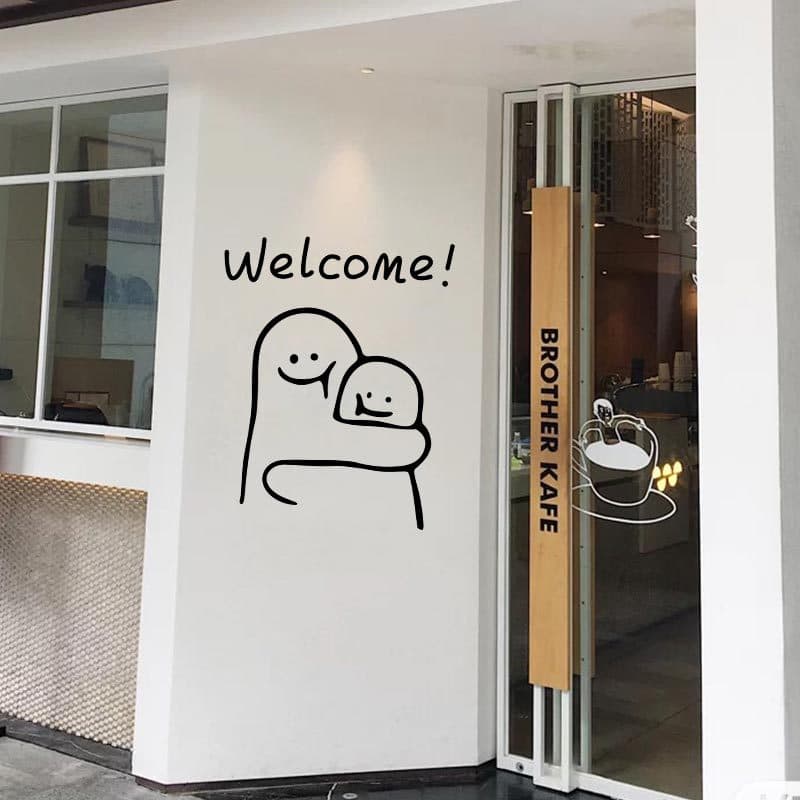Welcome to the cross-border ins-style glass window clothing store, milk tea, dessert, cake shop decorative wall sticker
