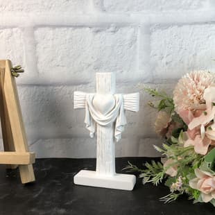 X1713 Scarf Love Cross Ornament Cement Plaster Mold DIY Silicone Mold