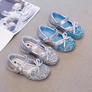 Girls' Princess Rhinestone Leather Shoes 2026 Autumn New Versatile Dress Shoes Little Girl Fashionable Performance Shoes Trendy