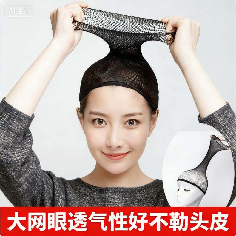 Wig Cap, Double-Open Net Cap, Wig Net Cover, Women's Wig Accessory, Fixed Breathable Hair Protector