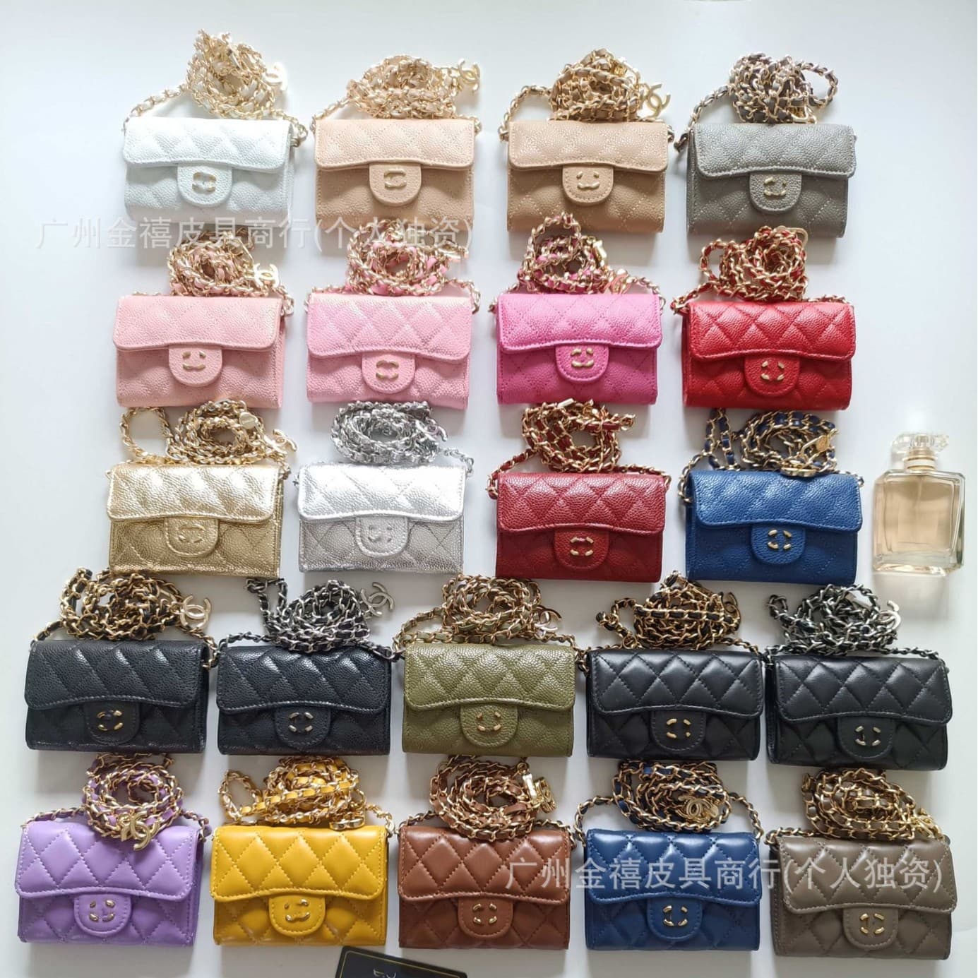 Chanel-Style Popular Genuine Leather Mini Bag, Cf Crossbody Bag, Chain Waist Bag, Accessory Bag, Coin Purse